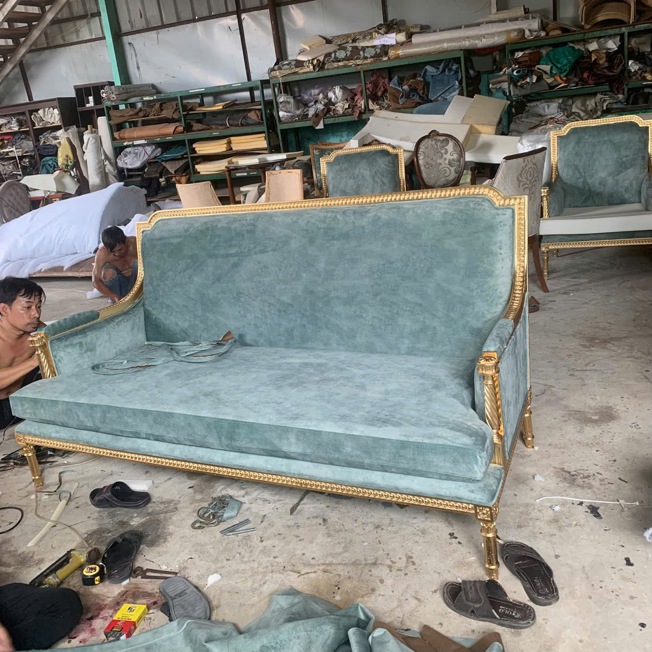 SOFA ĐƠN CỔ ĐIỂN KATI LOUIS 16 DÁT VÀNG ( ARMCHAIR LOUIS 16)